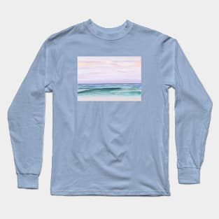 Pink sky ocean view Long Sleeve T-Shirt